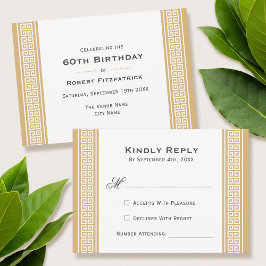 Classic Birthday Party Gold RSVP Response Kaart