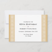 Classic Birthday Party Gold RSVP Response Kaart (Achterkant)