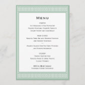 Classic Birthday Party Green Dinner Platte Menu (Voorkant)