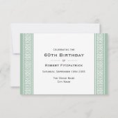 Classic Birthday Party Green RSVP Response Kaart (Achterkant)