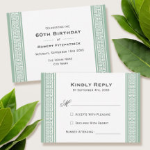 Classic Birthday Party Green RSVP Response Kaart