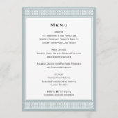 Classic Birthday Party Grijs Diner Platte Menu (Voorkant)