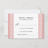 Classic Birthday Party Roze RSVP Response Kaart (Voorkant)