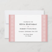 Classic Birthday Party Roze RSVP Response Kaart (Achterkant)