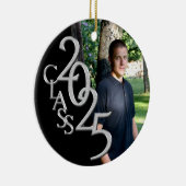 Classic Black 2025 Afstuderen Foto Keramisch Ornament (Rechts)