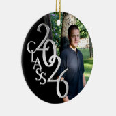 Classic Black 2026 Graduate Photo Keramisch Ornament (Rechts)