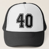 Classic Black 40th Birthday Party Trucker Hat Trucker Pet (Voorkant)