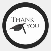 Classic Black, Afstuderen Dank u Ronde Sticker (Voorkant)