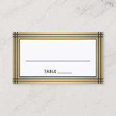 Classic Black and Gold Border Elegant Escort / Plaatskaartje (Voorkant)