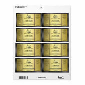 Classic Black and Gold Effect Oil Serum Label (Full Sheet)