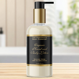 Classic Black and Gold Foil Cosmetics Bottle Label