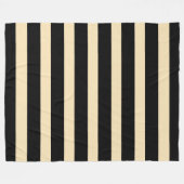 Classic Black and Golden Blonde Vertical Striped Fleece Deken (Voorkant (Horizontaal))