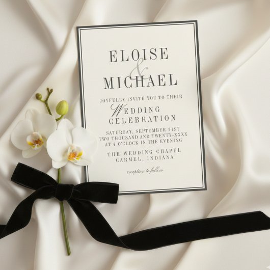 Classic Black and Ivory Wedding  Kaart