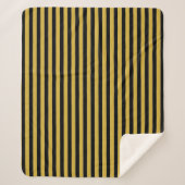 Classic Black and Metallic Gold Striped Sherpa Deken (Voorkant)