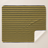 Classic Black and Metallic Gold Striped Sherpa Deken (Voorkant (horizontaal))
