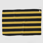 Classic Black and Metallic Gold Vertical Striped Golfhanddoek (Horizontaal)