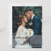 Classic Black and White Art Photo Trend Wedding Kaart (Voorkant)