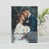 Classic Black and White Art Photo Trend Wedding Kaart (Staand voorkant)