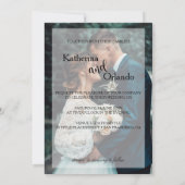 Classic Black and White Art Photo Trend Wedding Kaart (Achterkant)