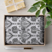 Classic Black and White Damask Textile Pattern Tissuepapier (Geschenk)