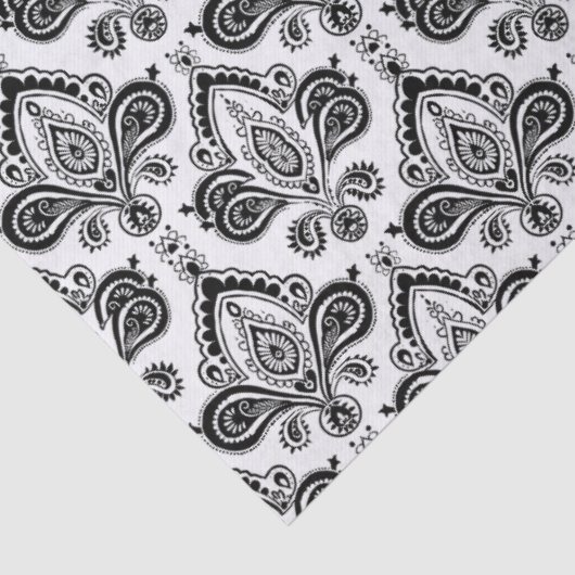 Classic Black and White Damask Textile Pattern Tissuepapier (Detail)