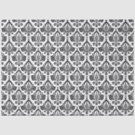 Classic Black and White Damask Textile Pattern Tissuepapier