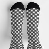 Classic Black And White Diagonal Gingham Plaid Sokken (Top)