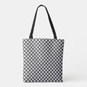 Classic Black And White Diagonal Gingham Plaid Tote Bag (Achterkant)