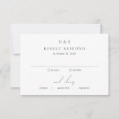 Classic Black and White Elegant Wedding RSVP Kaartje (Voorkant)