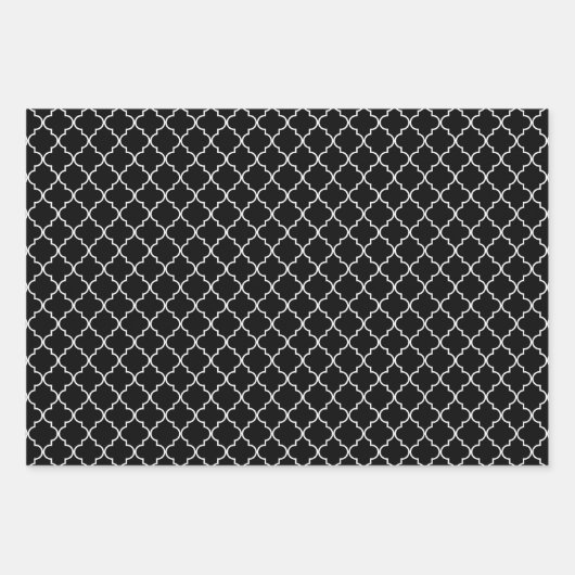 Classic Black and White Evergreen Holiday Pattern Inpakpapier Vel (Voorkant 3)