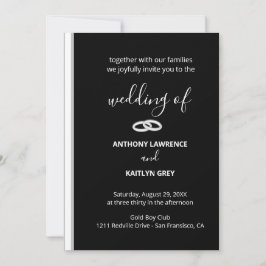 Classic Black and White Formal Custom Wedding Kaart