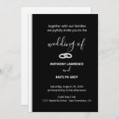 Classic Black and White Formal Custom Wedding Kaart (Voorkant / Achterkant)