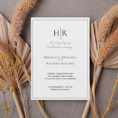 Classic Black and White Formal Wedding Invitation Kaart