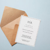 Classic Black and White Formal Wedding Invitation Kaart
