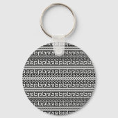 Classic Black And White Greek Key Geometric Sleutelhanger (Achterkant)