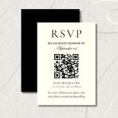 Classic Black and White Minimalist Wedding QR Code RSVP Kaartje