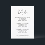 Classic Black and White Modern Wedding Informatiekaartje<br><div class="desc">Elegant wedding enclosure card featuring a classic design with modern typography.  This design is part of a wedding invitation suite featuring a clean and simple design layout which works well whether you are having a formal wedding or a more casual wedding.</div>