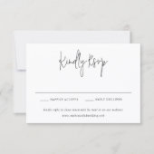 Classic Black and White Modern Wedding RSVP Kaartje (Voorkant)