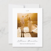 Classic Black and White Monogram Elegant Wedding Bedankkaart (Voorkant)