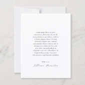 Classic Black and White Monogram Elegant Wedding Bedankkaart (Achterkant)