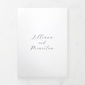 Classic Black and White Monogram Elegant Wedding Drieluik Uitnodiging (Cover)