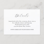 Classic Black and White Monogram Elegant Wedding Informatiekaartje (Voorkant)