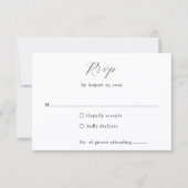 Classic Black and White Monogram Elegant Wedding RSVP Kaartje (Voorkant)