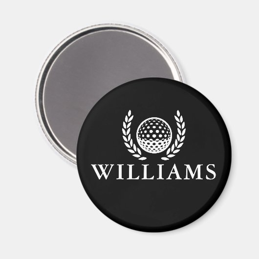 Classic Black And White Personalized Name Monogram Magneet (Voorkant / Achterkant)