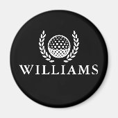 Classic Black And White Personalized Name Monogram Magneet (Voorkant)