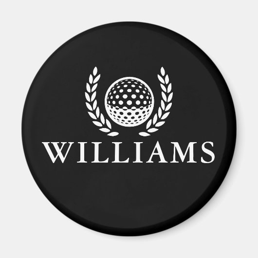 Classic Black And White Personalized Name Monogram Magneet (Voorkant)