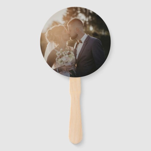 Classic Black and White Photo Elegant Wedding Handwaaier (Achterkant)