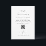 Classic Black and White QR Code Elegant Wedding Informatiekaartje<br><div class="desc">Classic style wedding enclosure cards featuring a simple yet elegant design with your monogram at the top.</div>