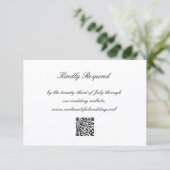 Classic Black and White QR Code Timeless Wedding RSVP Kaartje (Staand voorkant)