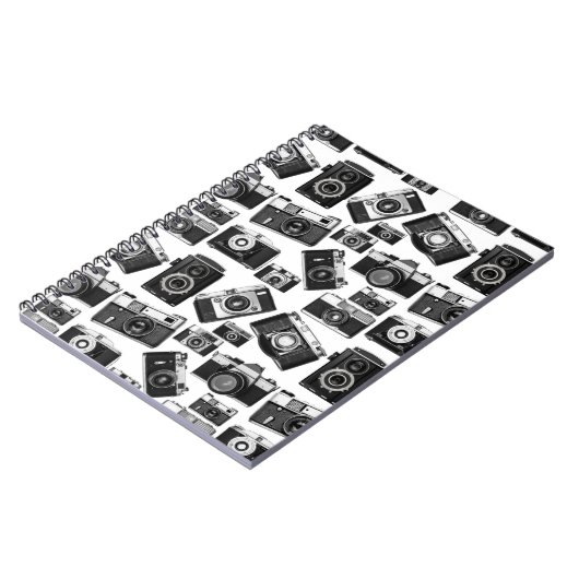 CLASSIC BLACK AND WHITE RETRO PHOTO CAMERAS DESIGN NOTITIEBOEK (Linkerzijde)